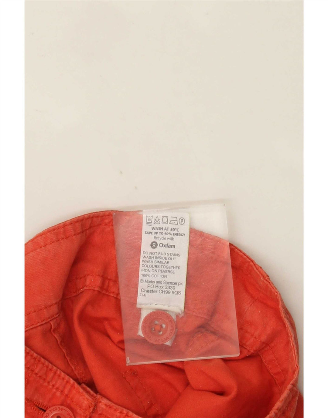Pantaloncini cargo da donna Marks & Spencer UK 14 Large W34 Cotone arancione