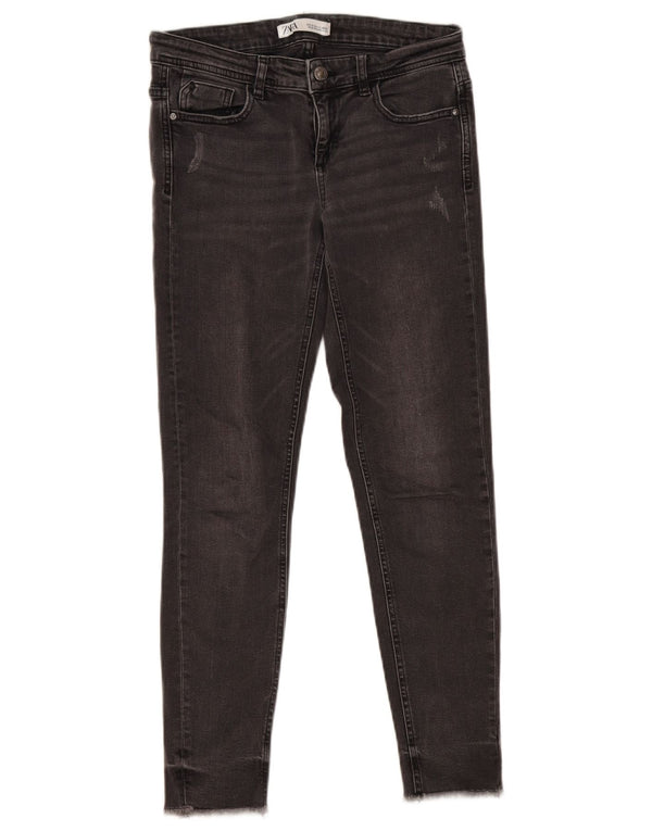 Jeans skinny effetto invecchiato da donna Zara EU 36 XS W26 L27 cotone grigio