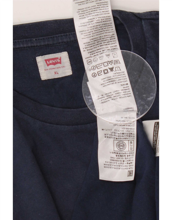 Levi's Maglia da uomo a maniche lunghe XL in cotone blu navy
