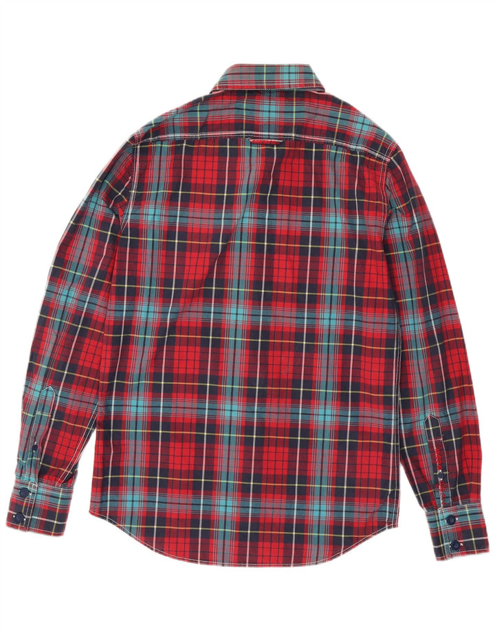 Camicia da uomo Superdry in cotone scozzese rosso medio