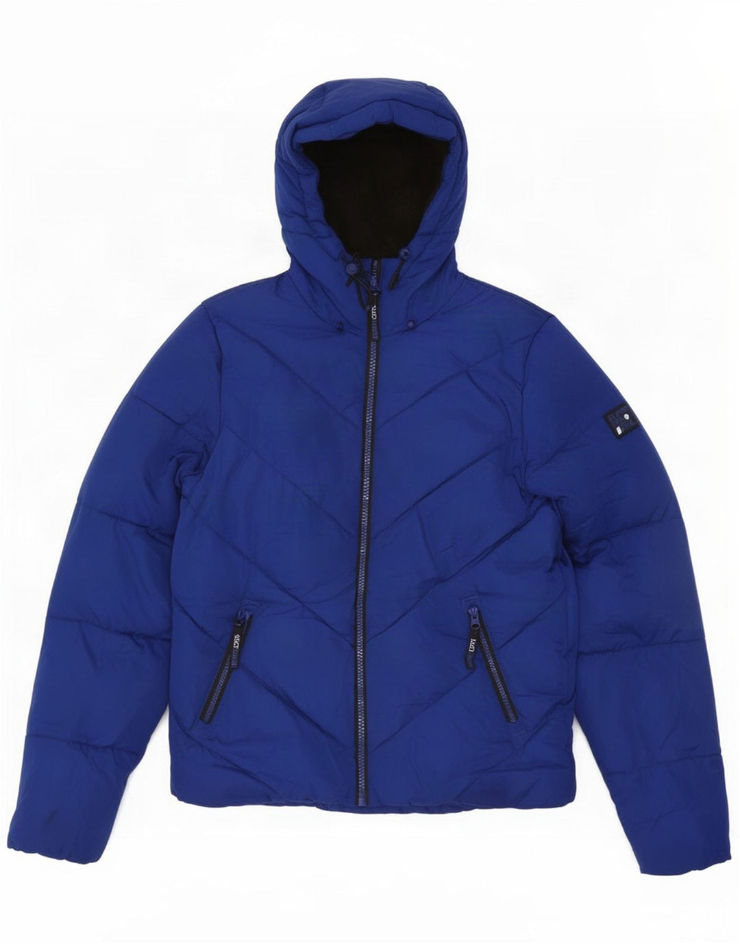 Giacca imbottita con cappuccio da uomo Superdry UK 38 poliestere blu medio