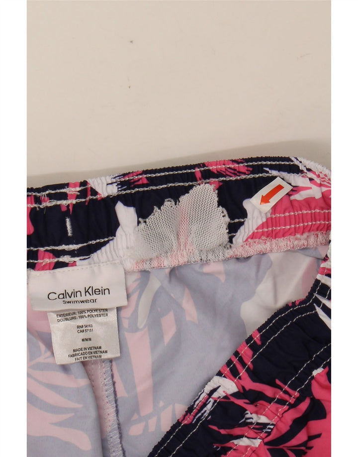 CALVIN KLEIN Mens Swimming Shorts Medium  Pink Floral Polyester