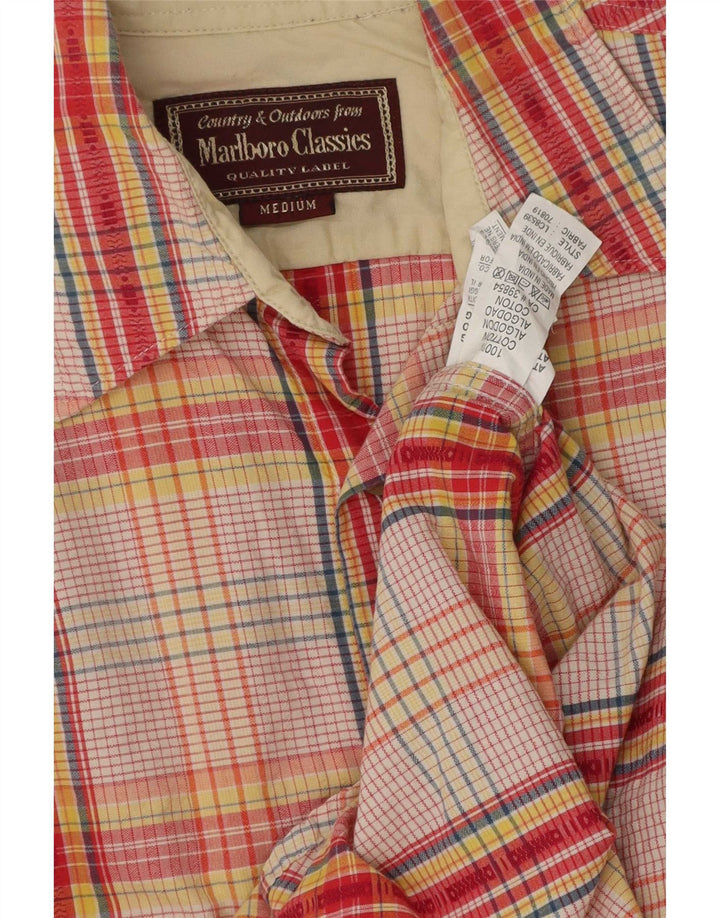 Camicia da uomo Marlboro Classics in cotone a quadri multicolore medio