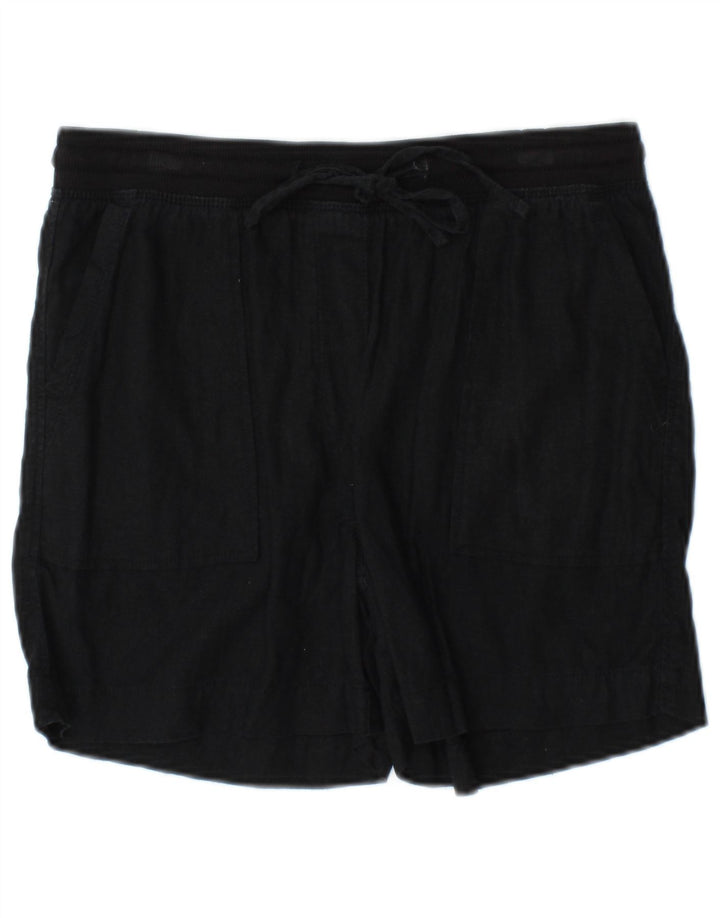Pantaloncini chino da donna Marks & Spencer UK 10 piccoli W32 lino nero