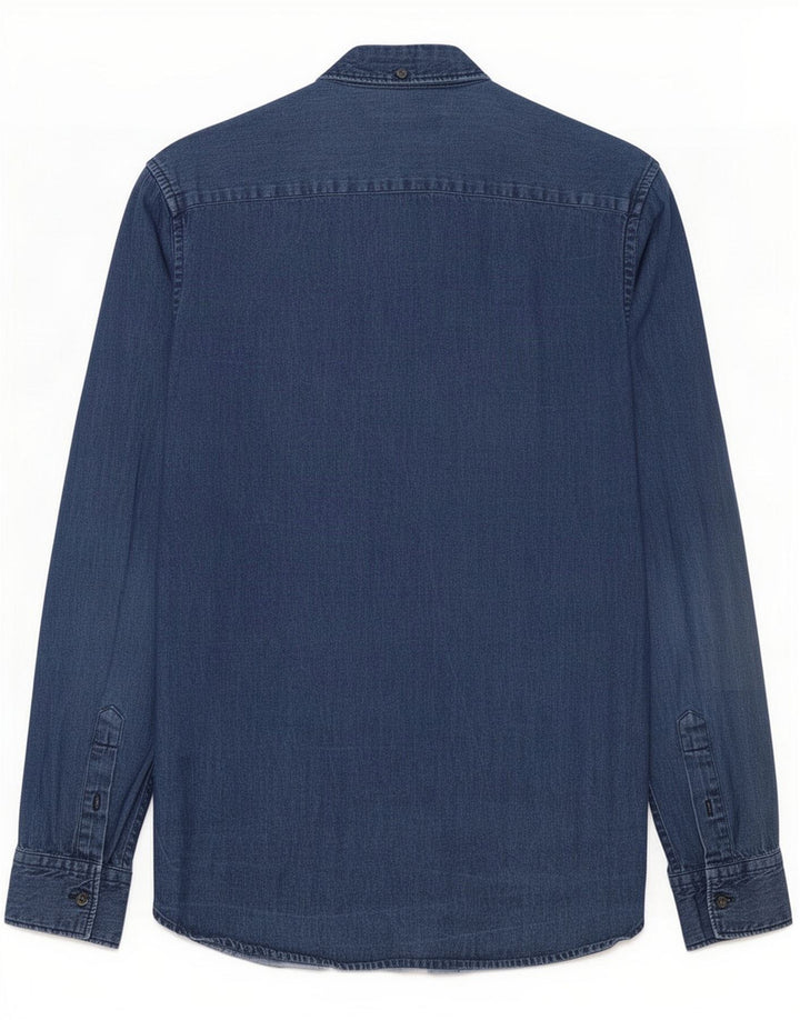 Camicia da uomo French Connection piccola blu cotone