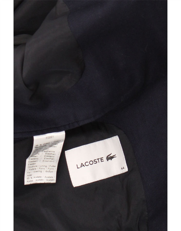 Giacca blazer da donna a 1 bottone Lacoste taglia 44 grande cotone blu navy