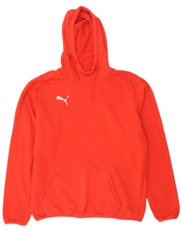 Felpa con cappuccio da uomo Puma Large rossa in cotone
