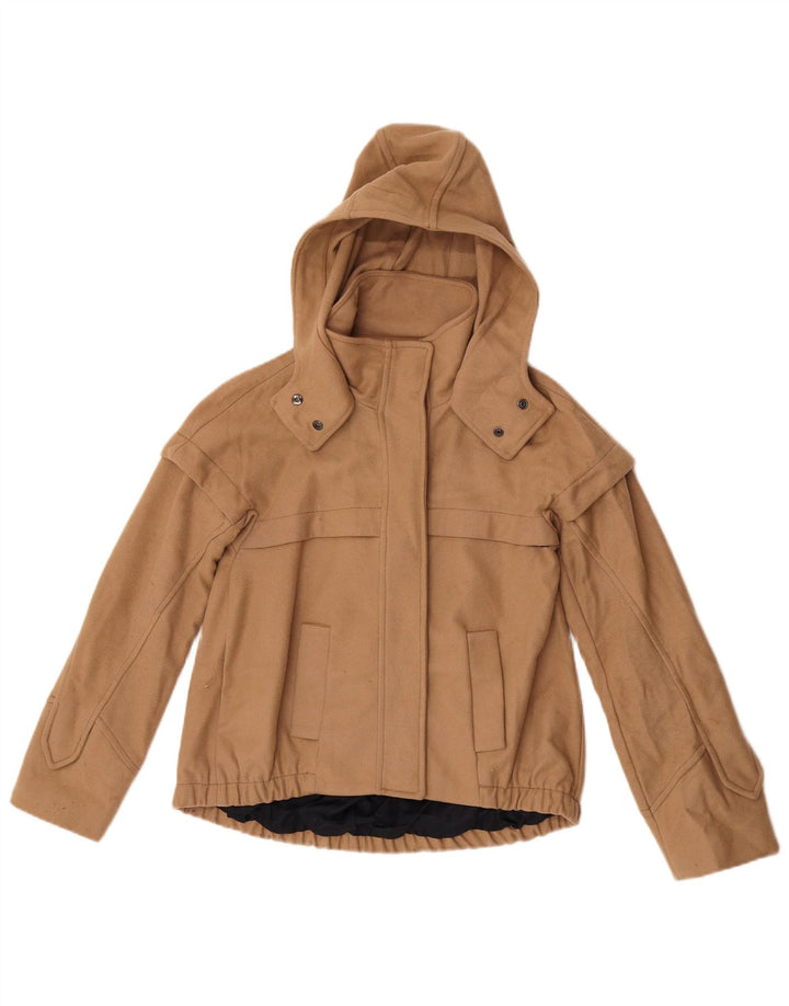 Giubbotto bomber con cappuccio da donna Zara UK 10 piccolo marrone