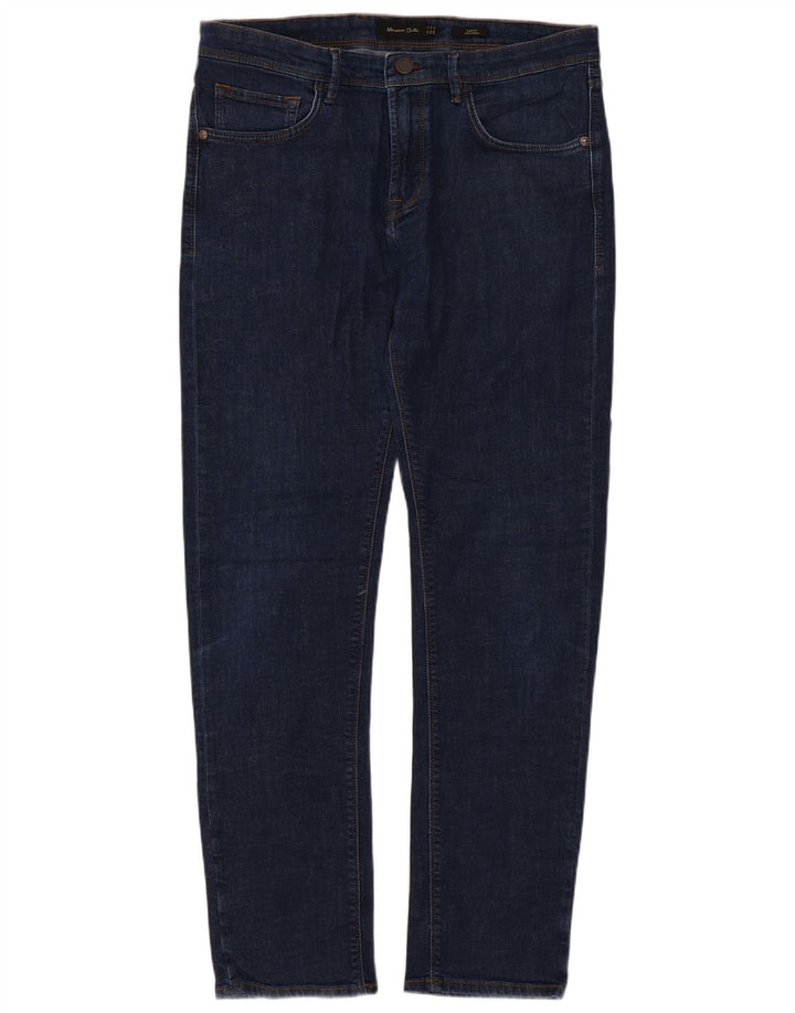 Jeans slim da uomo Massimo Dutti EU 42 Large W32 L30 Blu navy