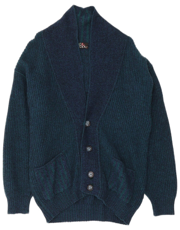 Maglione cardigan da uomo ALEX IT 54 XL Lana color block blu navy