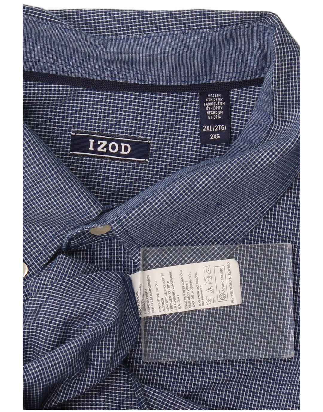 Camicia ampia da uomo Izod 2XL Classica in cotone a quadri blu