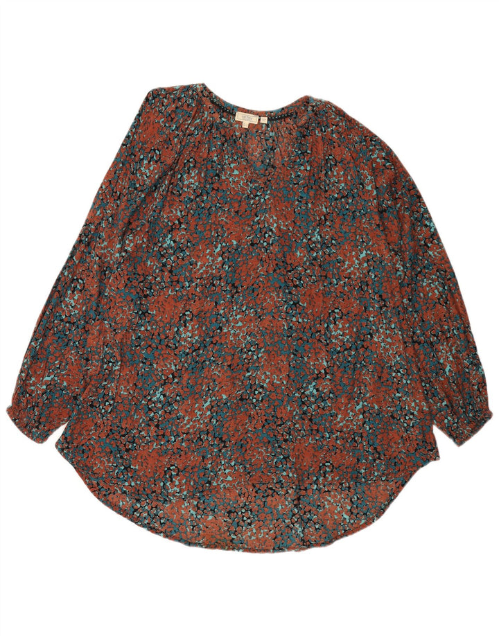 Top tunica a maniche lunghe da donna Fat Face UK 14 Grande multicolore chiazzato