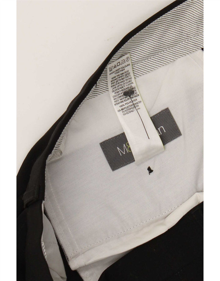 Pantaloni da abito dritti da uomo Marks & Spencer W36 L31 poliestere nero