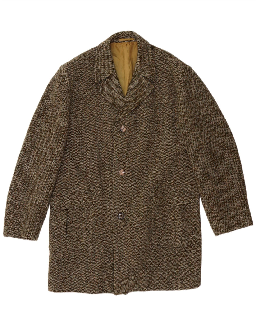 Cappotto da uomo DUNN &CO UK 40 Large Khaki Herringbone