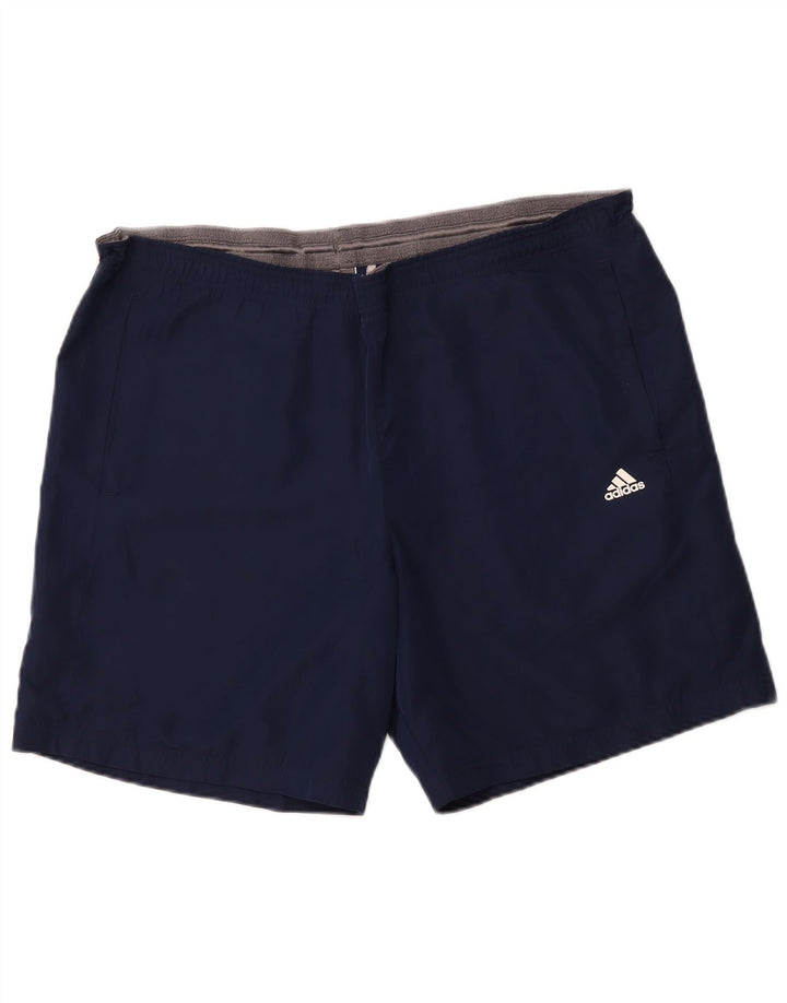 Pantaloncini sportivi ADIDAS Climalite da uomo grandi in poliestere blu navy