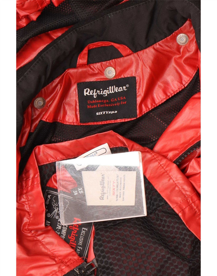 Giacca antipioggia da donna con cappuccio Refrigiwear IT 38 XS Rosso Poliestere