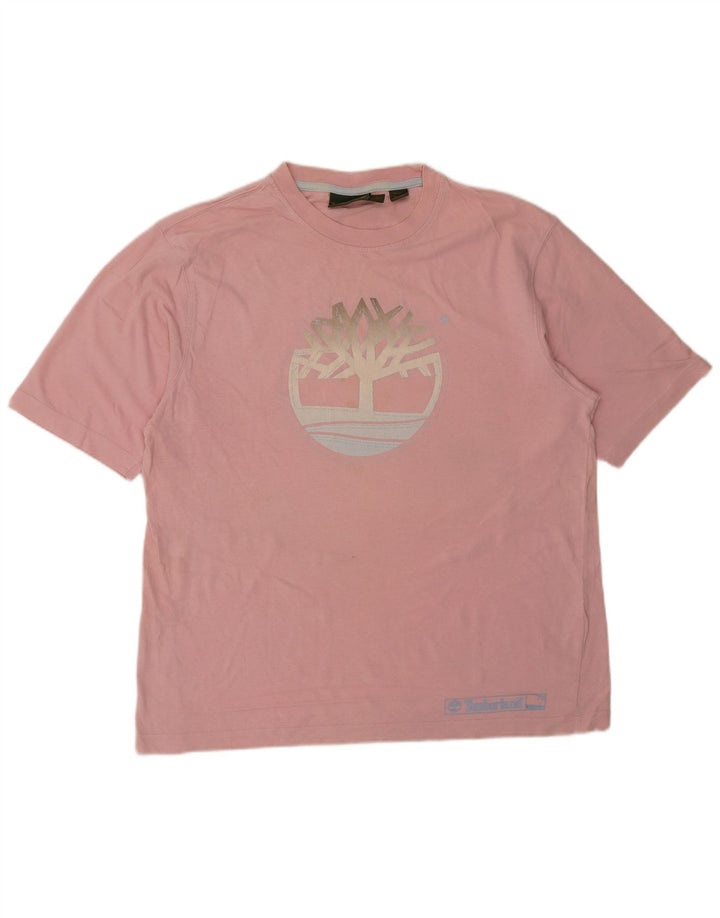 T-shirt grafica da uomo Timberland Top grande in cotone rosa