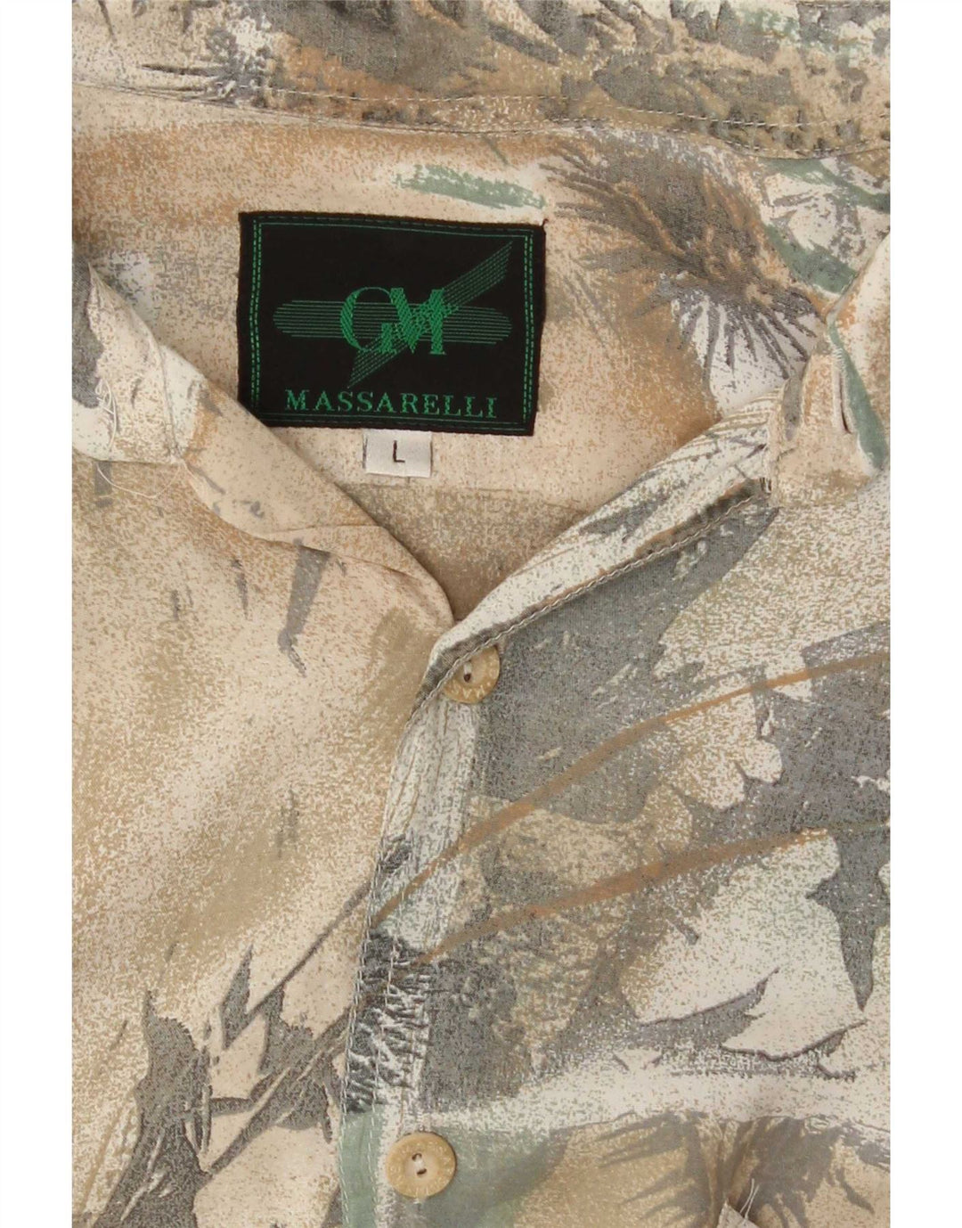 Camicia vintage da uomo con motivo astratto grande multicolore