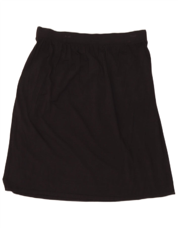 Gonna a trapezio da donna Marks & Spencer UK 14 media W30 viscosa nera
