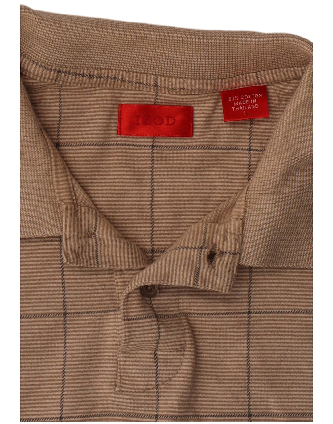 Polo da uomo Izod grande in cotone geometrico beige