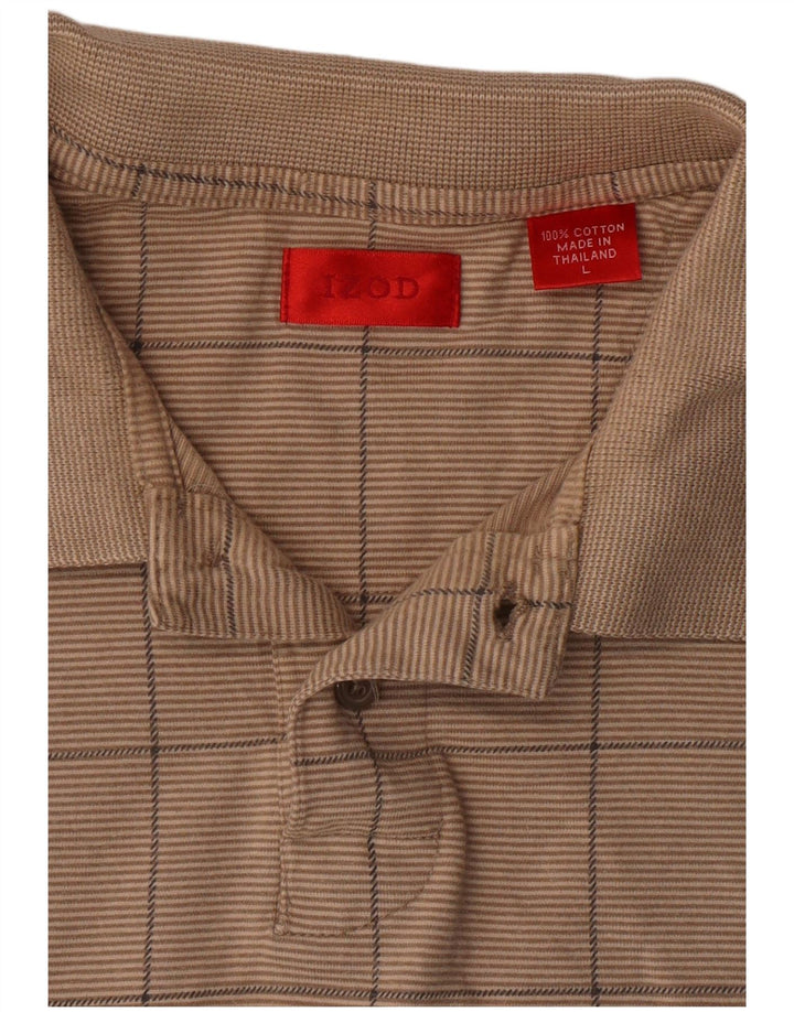 Polo da uomo Izod grande in cotone geometrico beige