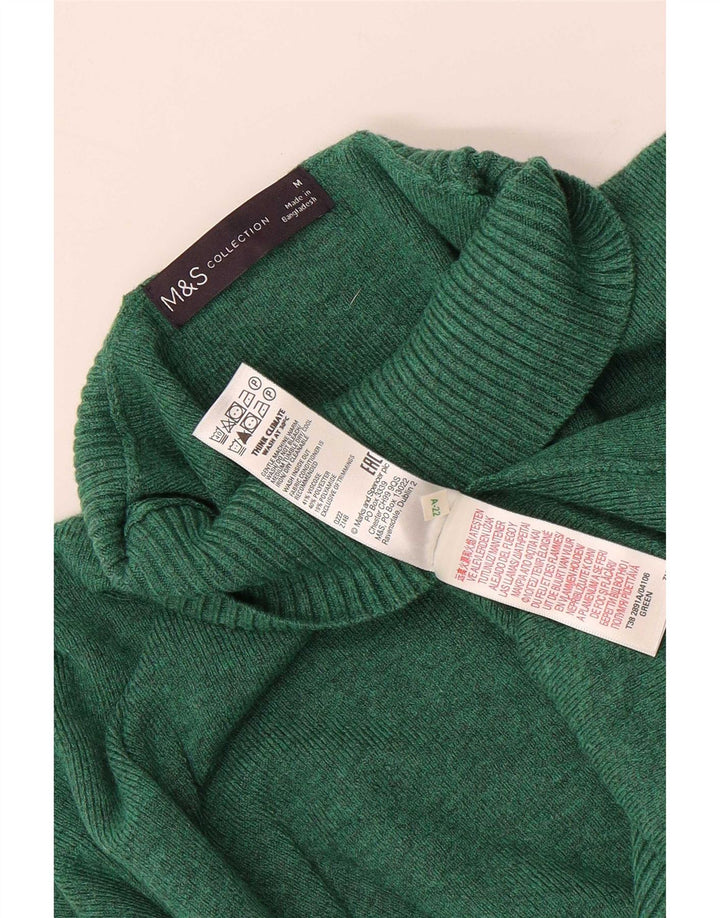 Maglione maglione a collo alto da donna Marks & Spencer UK 14 Verde medio