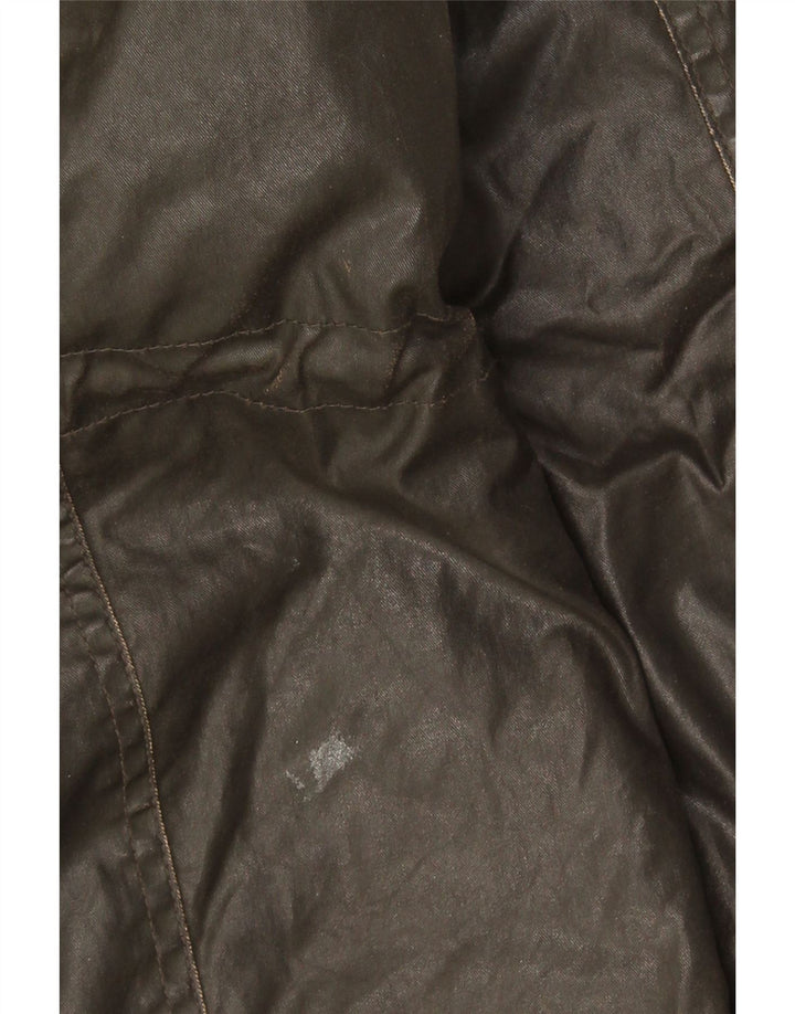 Giacca da donna in cotone cerato con cappuccio Marks & Spencer UK 8 Small Khaki