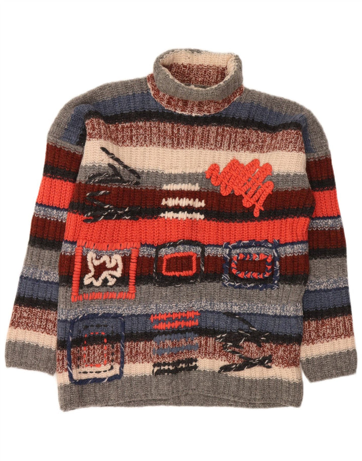 Maglione da uomo con collo alto grafico Chambers XL a righe multicolore