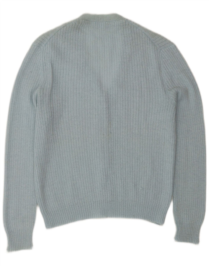 Maglione cardigan da donna vintage UK 14 grande classico blu