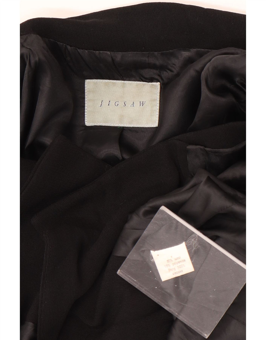 Cappotto da marinaio da donna Jigsaw UK 14 lana nera media