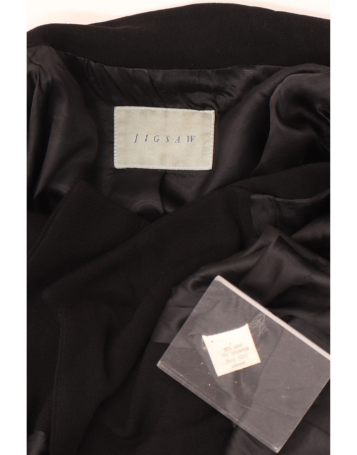 Cappotto da marinaio da donna Jigsaw UK 14 lana nera media
