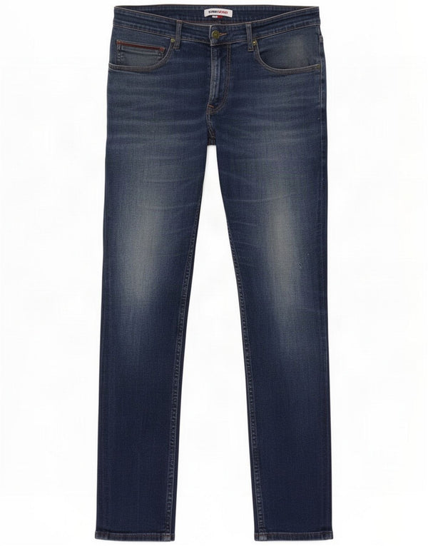 Tommy Hilfiger Uomo Scanton Slim Jeans W38 L32 Blu Cotone