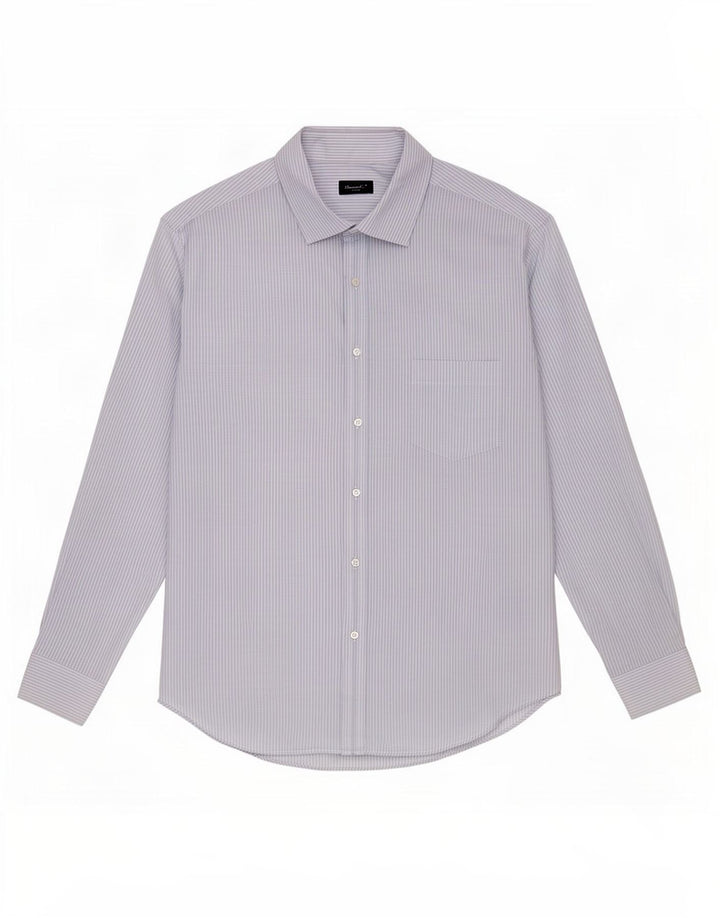 Camicia da uomo Massimo Dutti taglia 44 17 1/2 XL gessato blu