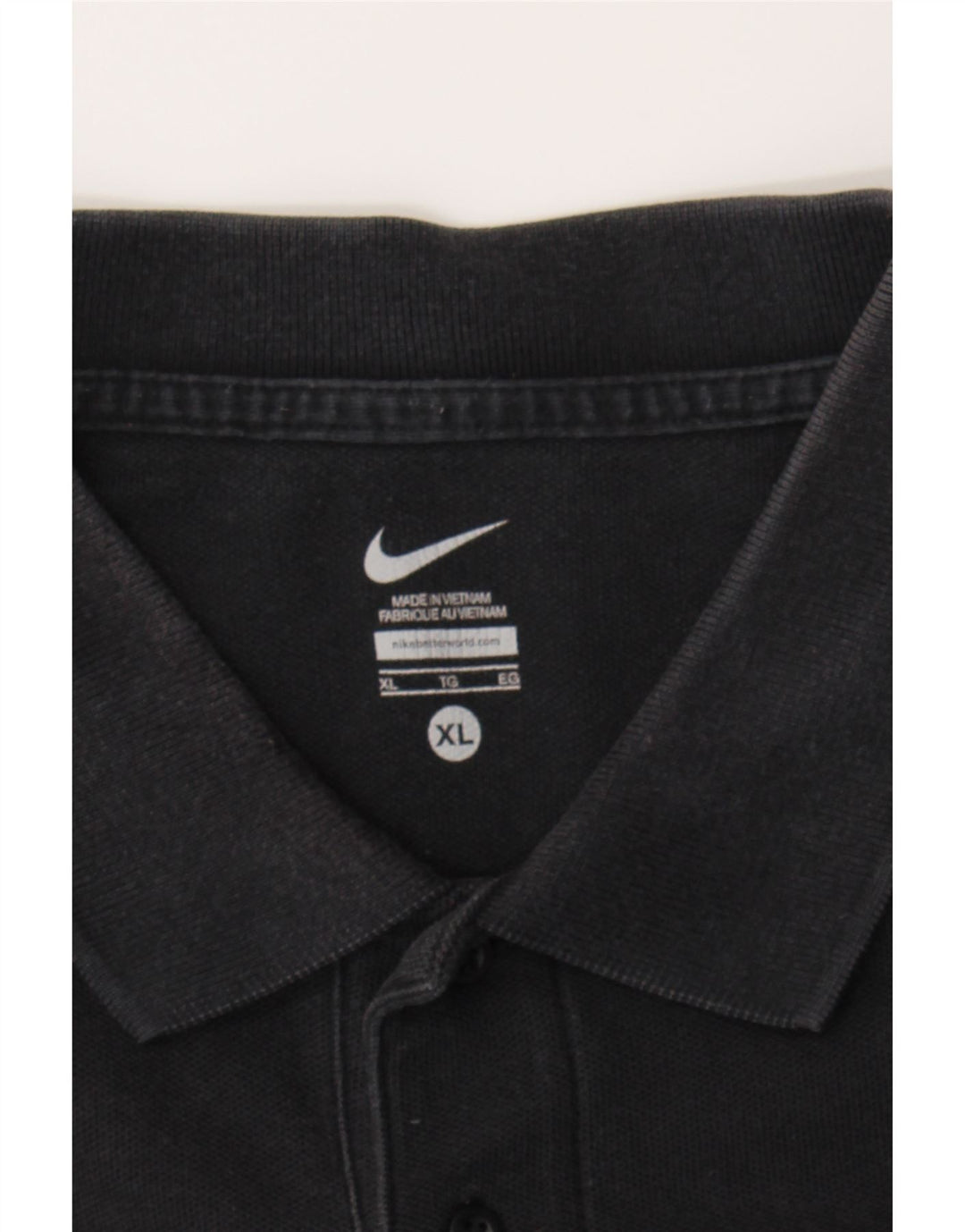 NIKE Mens Polo Shirt XL Black Cotton Vintage Nike and Second-Hand Nike from Messina Hembry 