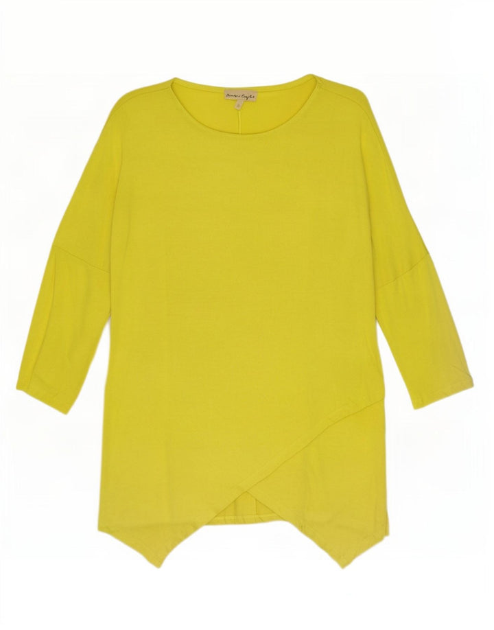 Phase Eight Top tunica oversize da donna con maniche a 3/4 UK 10 Small Giallo