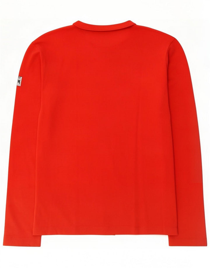Top Guess da donna a maniche lunghe UK 14 Large Rosso Cotone