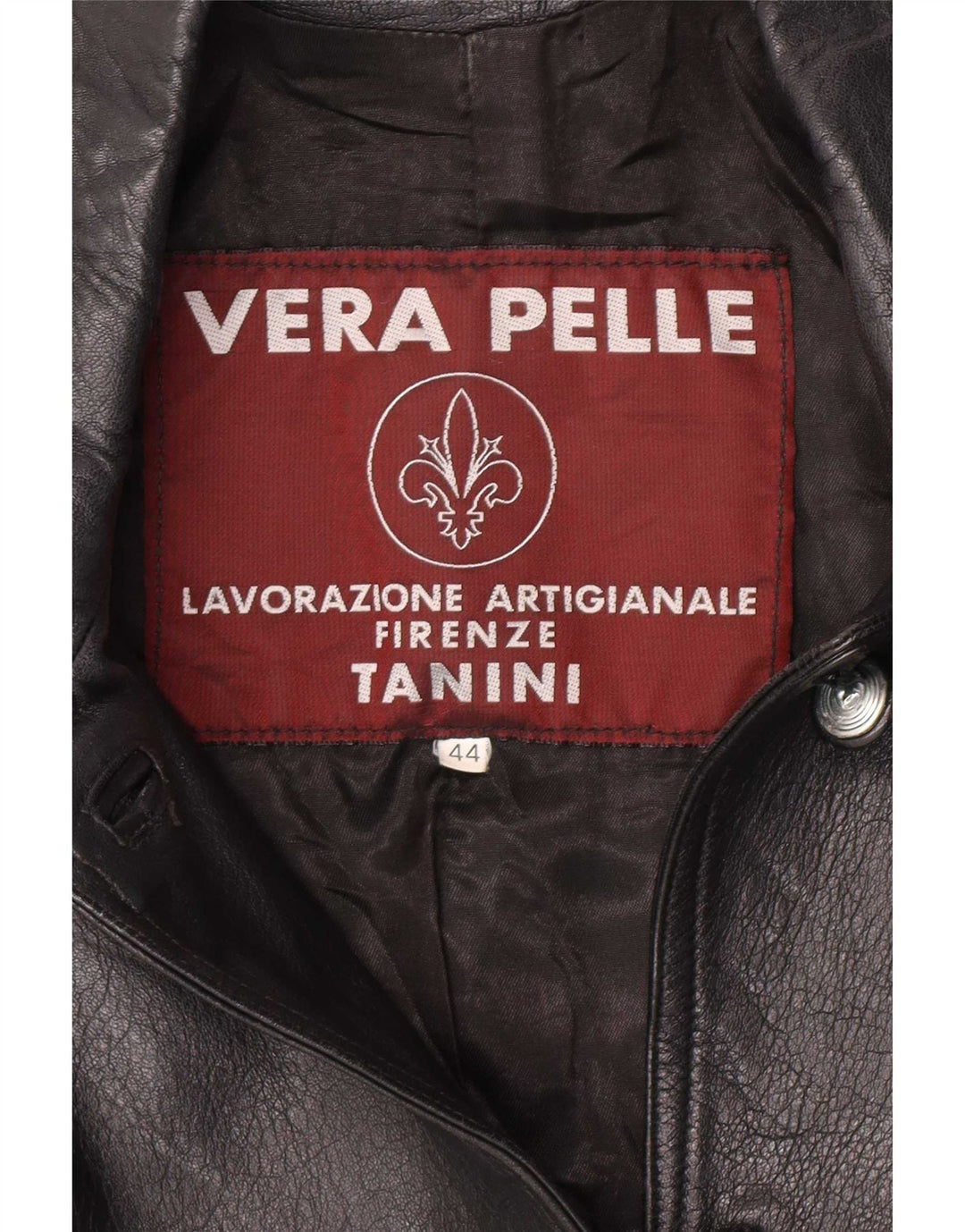 Lavorazione Artigianale Giacca in Pelle Donna IT 44 Media Pelle Nera