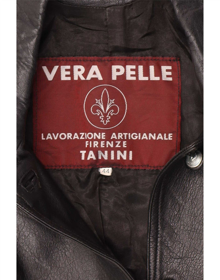 Lavorazione Artigianale Giacca in Pelle Donna IT 44 Media Pelle Nera