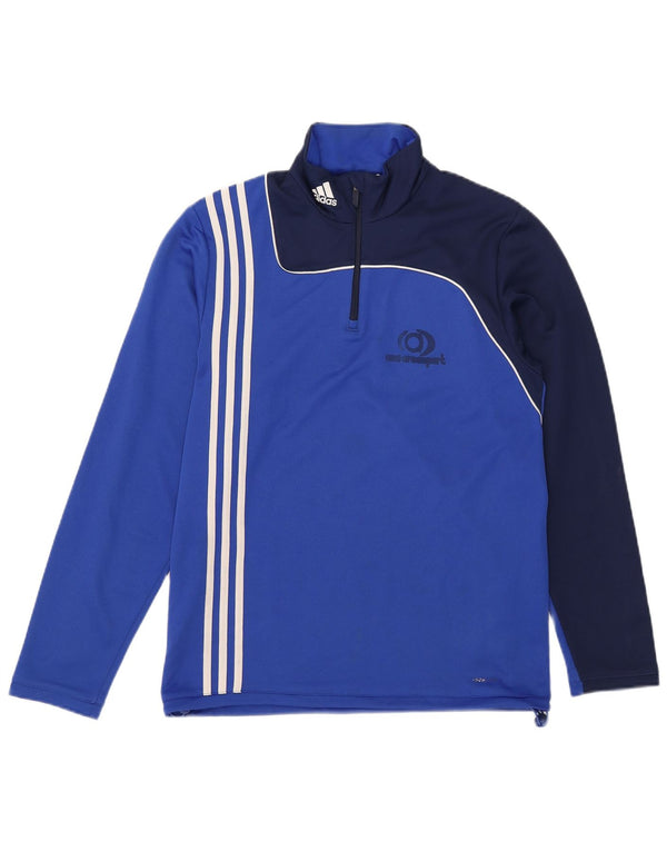 Top della tuta pullover Adidas Climalite da uomo UK 38/40 Blu medio