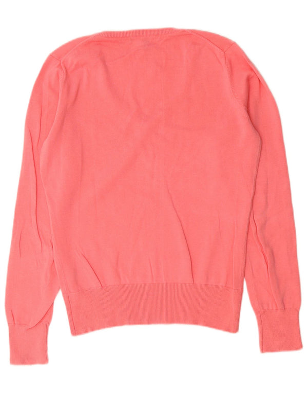 Maglione da donna con scollo a V Gant UK 12 Cotone rosa medio