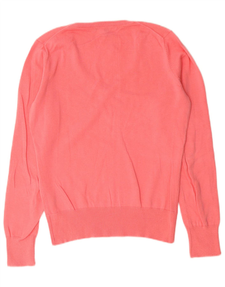 Maglione da donna con scollo a V Gant UK 12 Cotone rosa medio