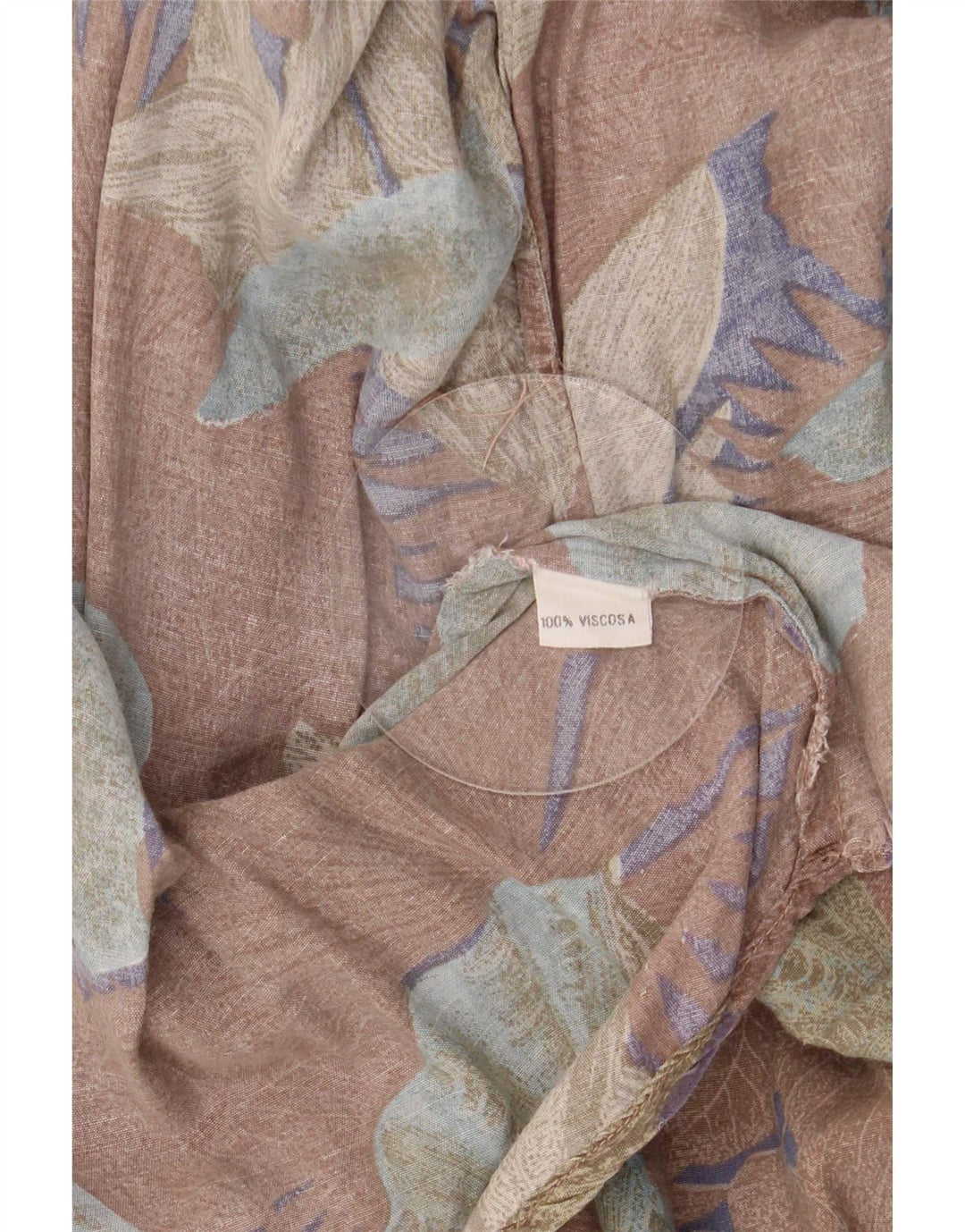 Camicia vintage da uomo grande in viscosa floreale marrone