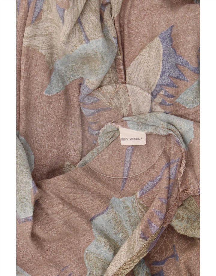 Camicia vintage da uomo grande in viscosa floreale marrone