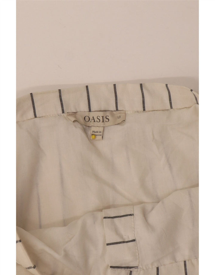 Gonna a trapezio da donna Oasis UK 12 media W28 a righe bianche