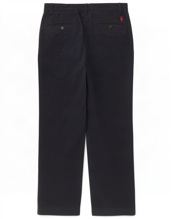 Pantaloni chino dritti da uomo Polo Ralph Lauren W32 L32 cotone blu navy