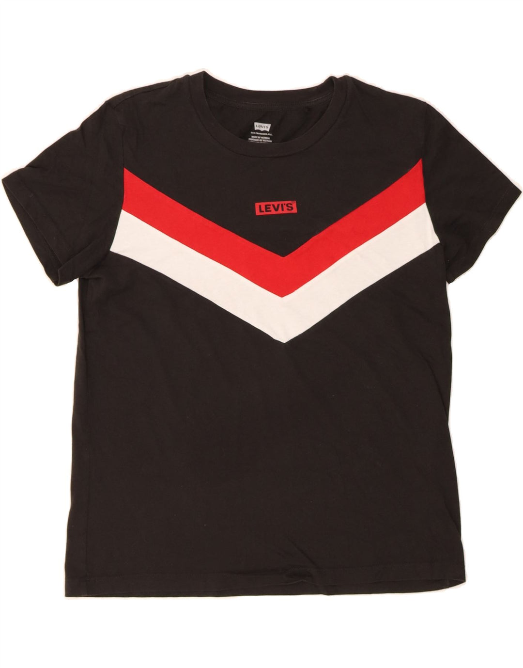LEVI'S Mens T-Shirt Top Small Black Colourblock Cotton Vintage Levi's and Second-Hand Levi's from Messina Hembry 