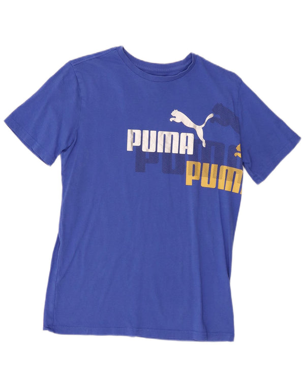 T-shirt grafica Puma da bambino 15-16 anni XL in cotone blu