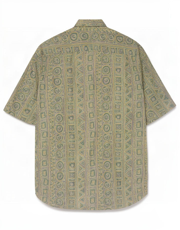 Camicia a maniche corte da uomo Rodrigo verde medio geometrico