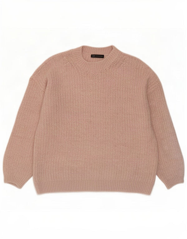 Maglione maglione girocollo oversize da donna Marks & Spencer UK 14 Rosa medio