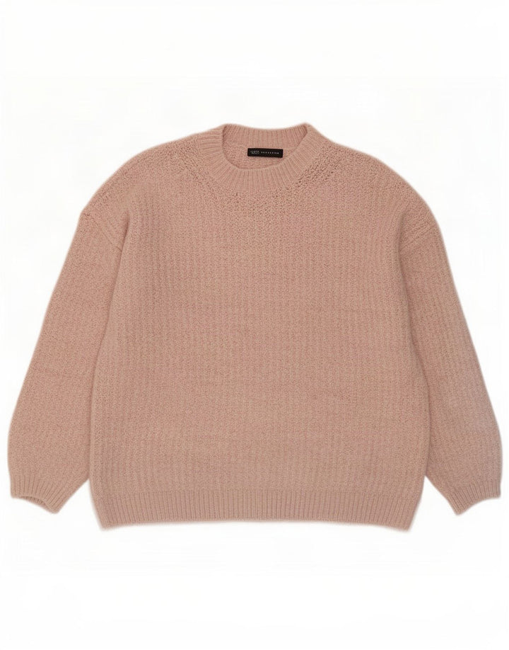 Maglione maglione girocollo oversize da donna Marks & Spencer UK 14 Rosa medio